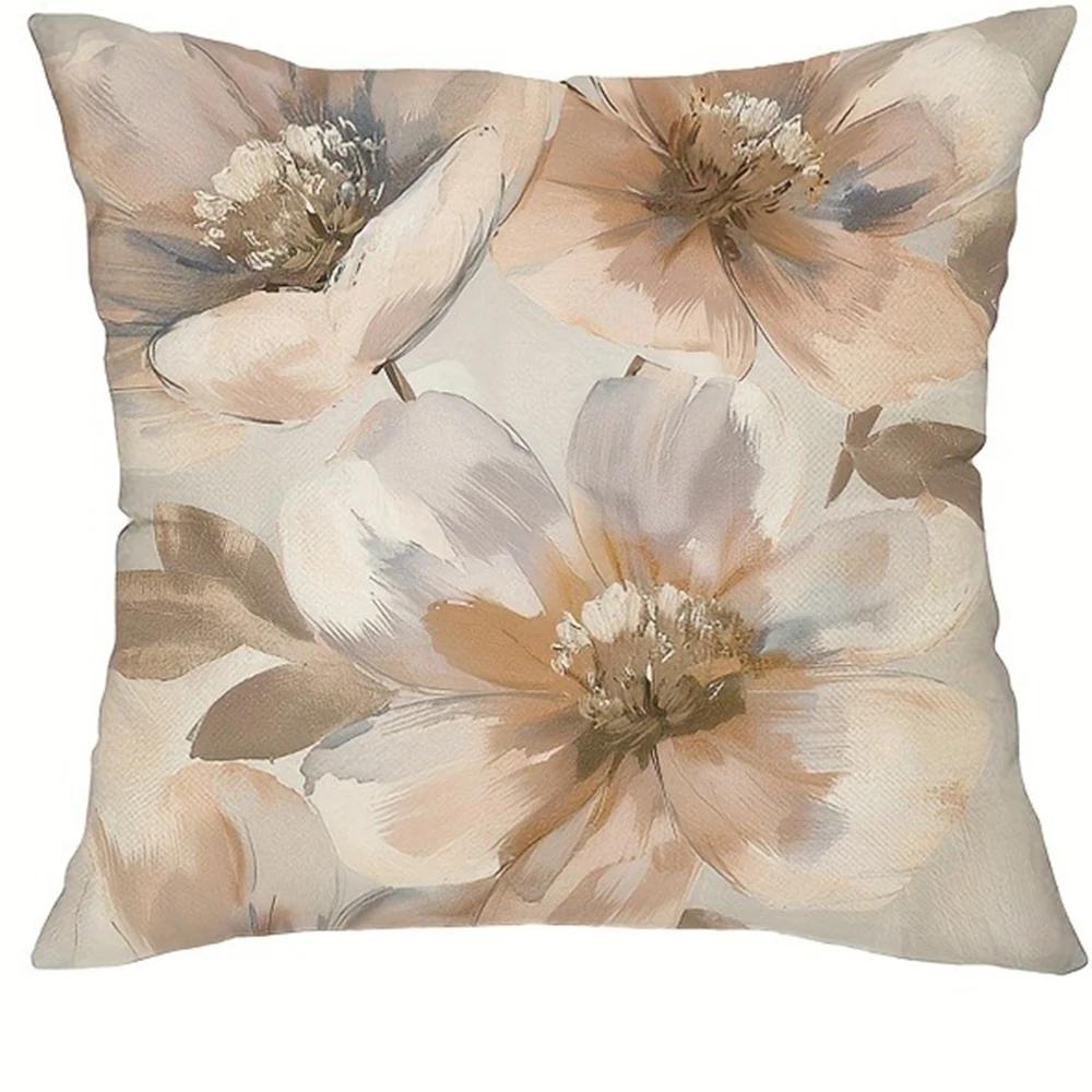 

modern fashion oil painting floral pattern printing pillowcase living room sofa cushion cover home bedroom room decoration 12x12in 30x30cm