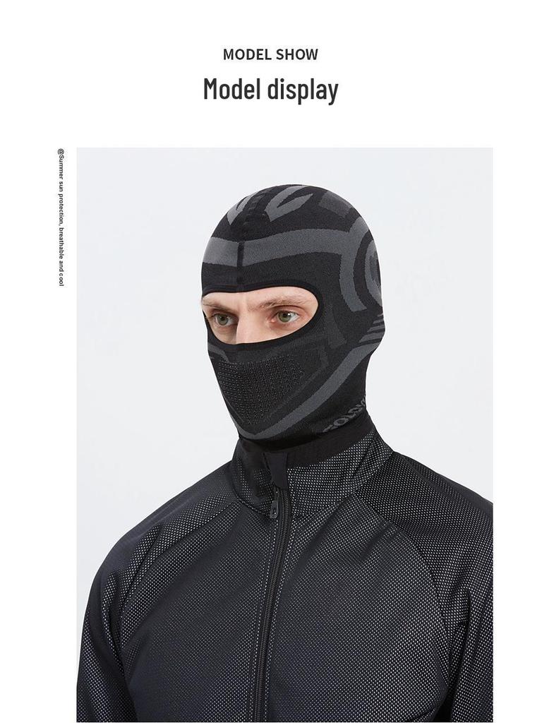 Herr Sommar Solskydd Andningsbar Cykelmask - Svettabsorberande, Värmeavledande Iskallt Silke Huvudbonad för Motorcykelåkning