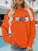 Women's Autumn/Winter Long-Sleeve Cat Print Hoodie Sweatshirt