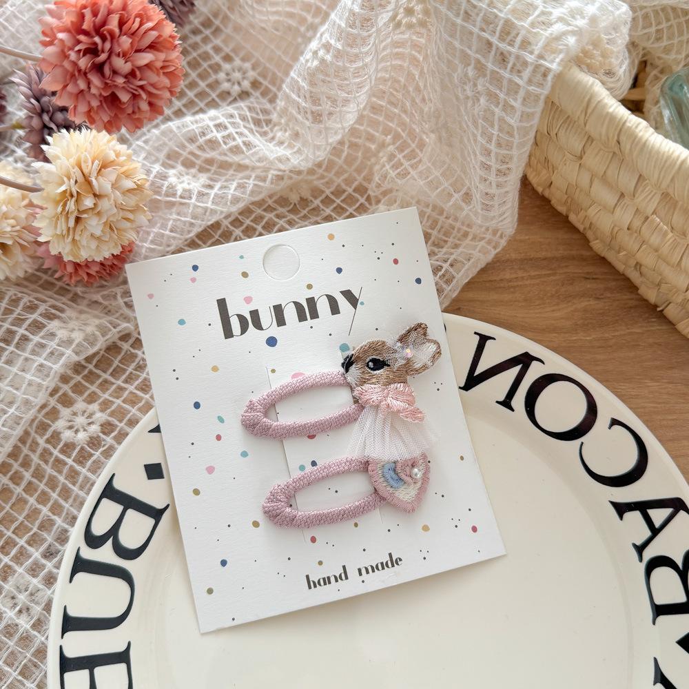 2pcs Korean Style Red Black Plaid Hairpins Strawberry Cherry Embroidery BB Clip Children's Hair Clip Bangs Clip Hair Accessories