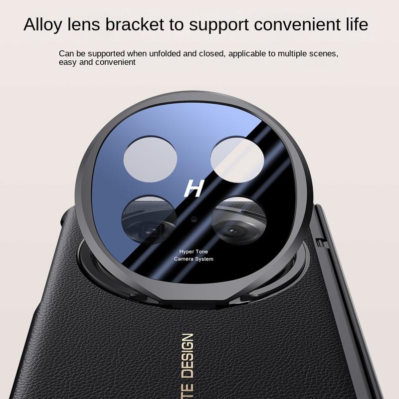 For OPPO Find N5 Case Luxury PU Leather Lens Stand Protective Back Cover For Find N5 All-inclusive Spring Hinged Phone Shell