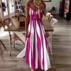 2025 Summer New European and American Style Amazon Explosion Casual Suspender Printing V-neck Sleeveless Long Dress Dress