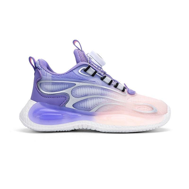 Boys' leather-faced athletic shoes, spring collection, breathable mesh design, suitable for older children, basketball shoes, running and training