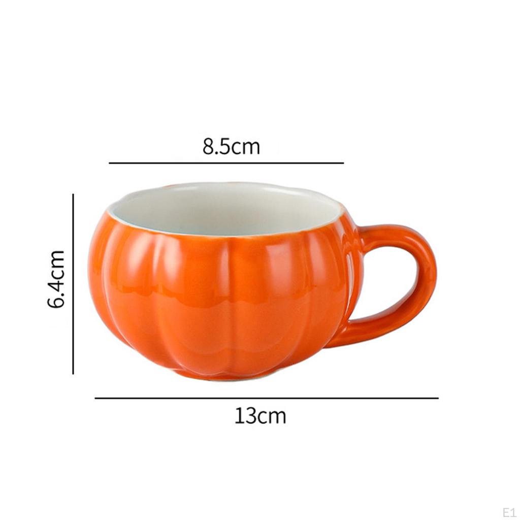 Ceramiczny Kubek Dyniowy Kobiety Mężczyźni 300ml Kubki do Wody Herbaty Mleka z Uchwytem do Kawiarni