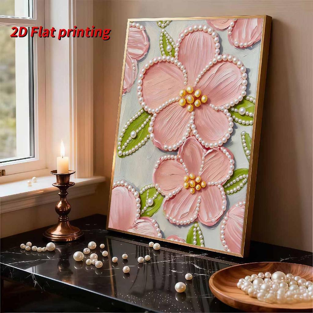 Perlenmalset Thema Rosa Blumen Rahmenlos Handarbeit DIY Schlafzimmerdekoration Wohnzimmer Wandkunst Raumdekoration Kunsthandwerk Dekoration