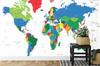 Photomural World Map Washable Fleece 368x254