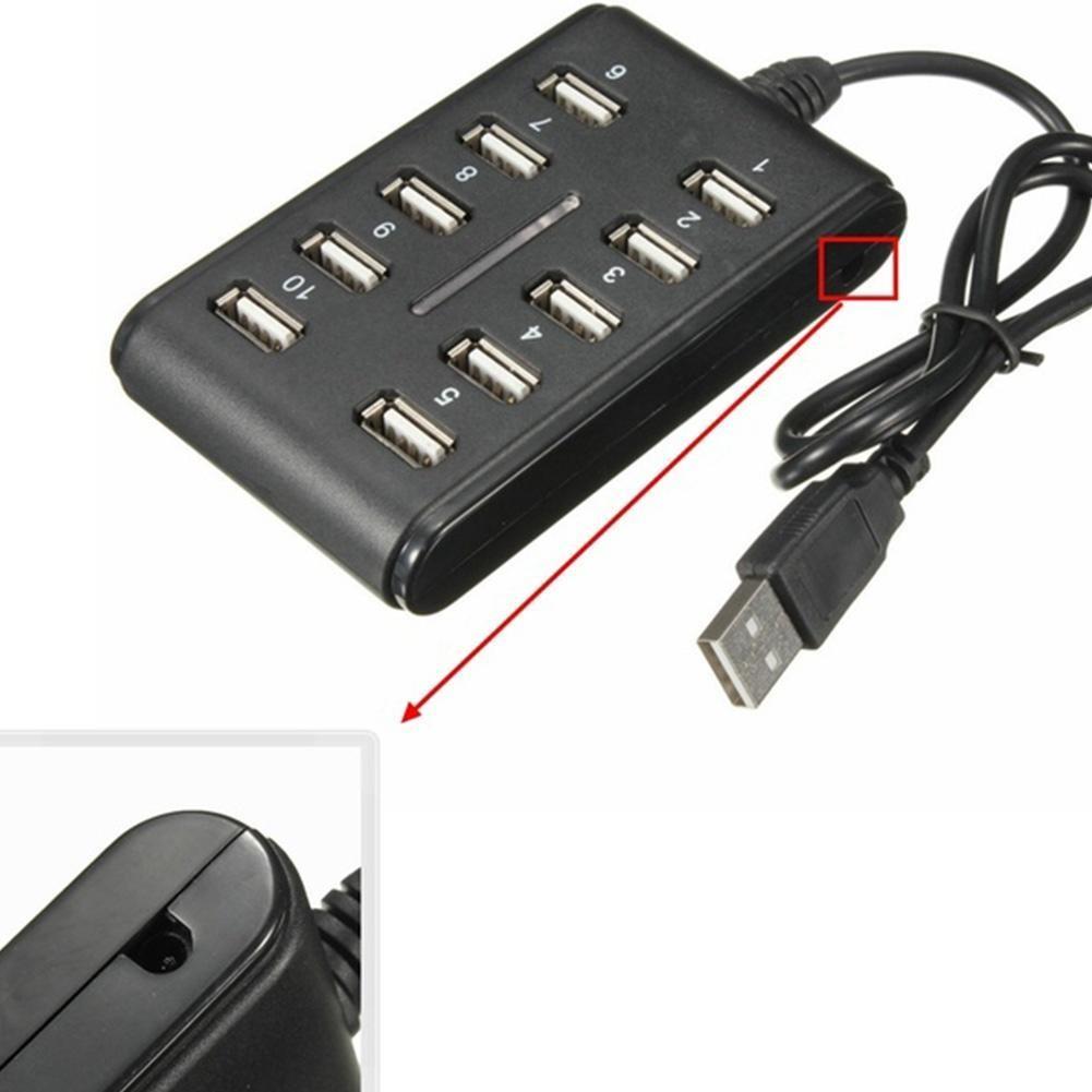 Exceptional 10 Port High Speed Extension Cable Usb 2.0 Double Row Hub Adapter For Laptop Pc