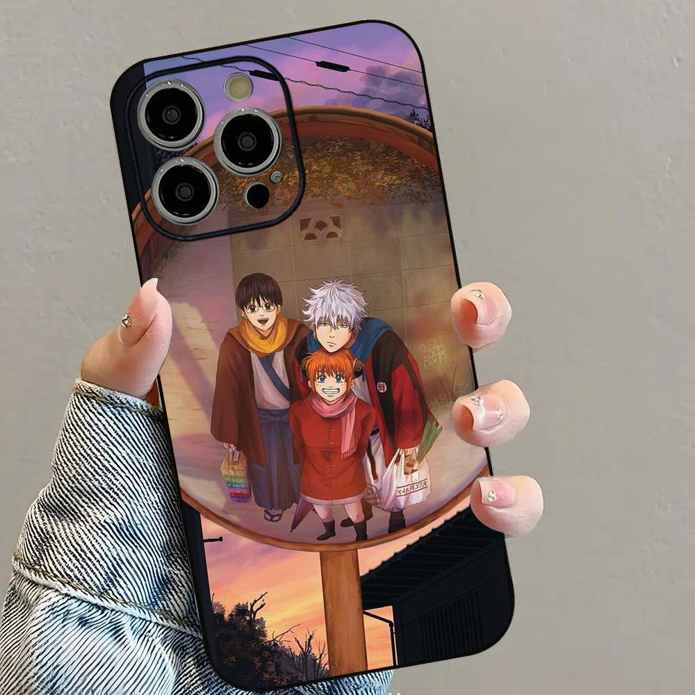 Anime Gintoki Gintama Phone Case For iPhone 16 15 14 13 12 11 PRO MAX PLUS Mini TPU Soft To Skin-friendly Case