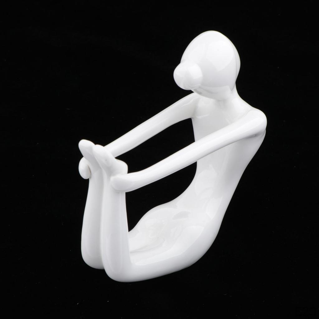 Abstract Art Ceramic Yoga Poses Figurine Porcelain Statue Different Home Ornament