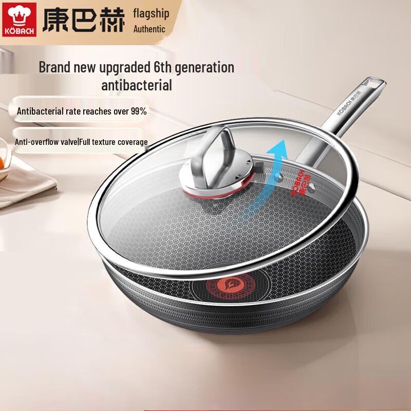 KOBACH 304 Stainless Steel Non-stick Wok