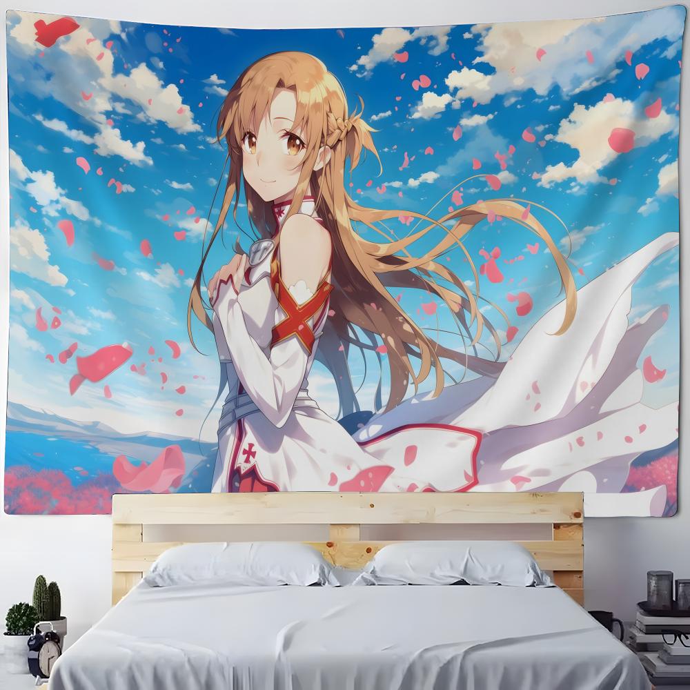 S-Sword Art Online Tapestry Anime Tapestry Wall Hanging Bohemian Wall Tapestries Mandala Home Decor Accessories