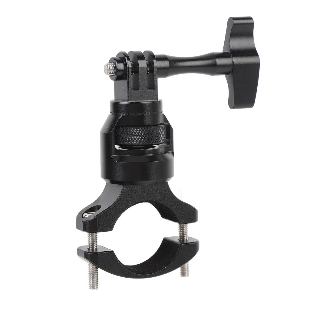 Handlebar Camera Mount Clamp Black Aluminum Alloy 360 Degree Rotating Motorcycle Handlebar Mount Cli