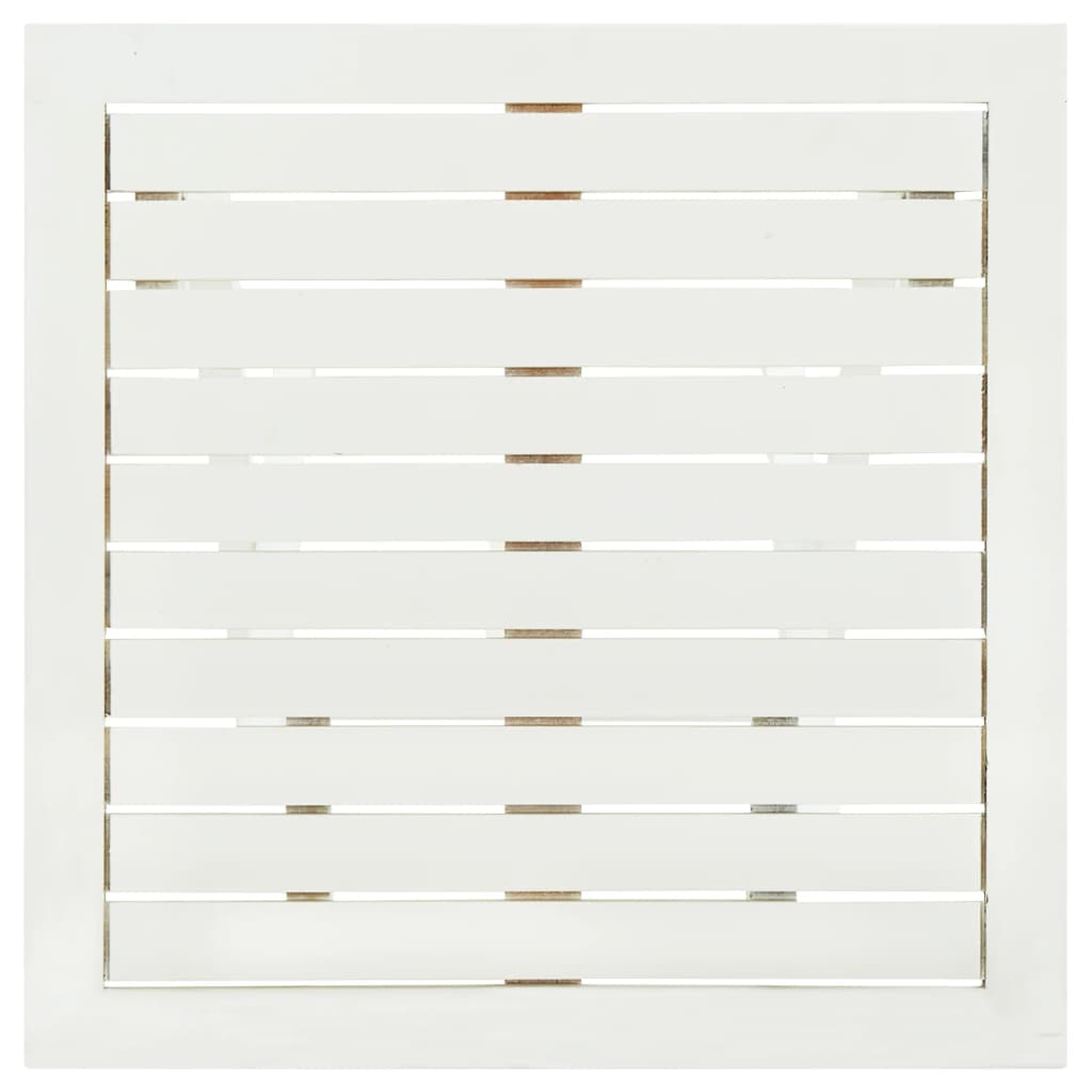 Bistro Table White 46 X 46 X 47 Cm Solid Acacia Wood