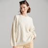 PALUOPO Women's Round Neck Cable Knit Cashmere Sweater