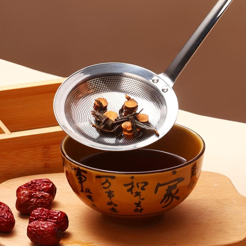 304 Stainless Steel Fine Mesh Strainer Flour Sieve Spoon Colander with Ergonomic Handle for Poached Eggs and Noodles
