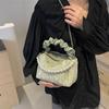 Autumn and Winter New Bag Women's Fashion Shoulder Messenger Bag Texture Beaded Candy Color Casual Square Bag