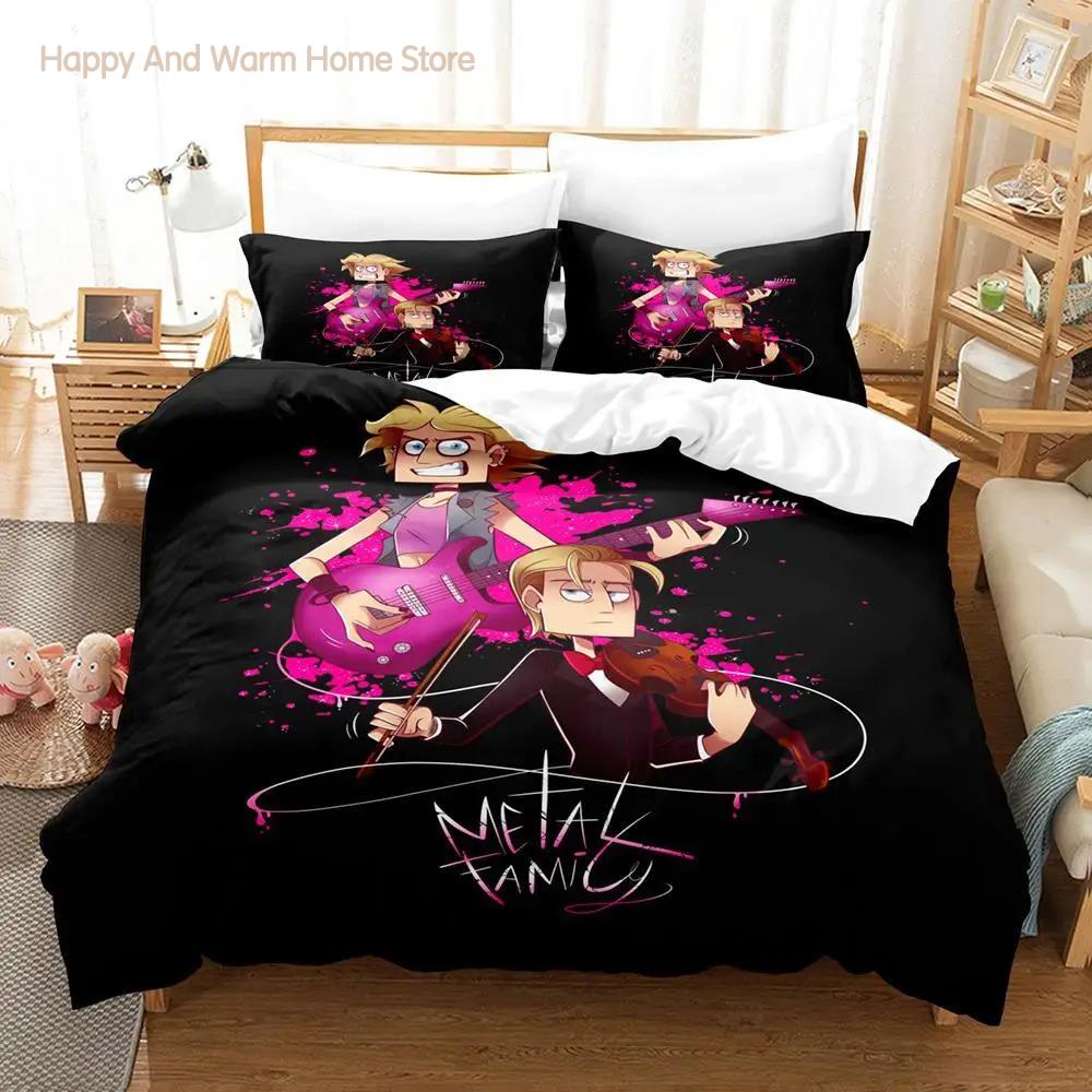 Metal Family Bedding Set Single Twin Full Queen King Size Bed Set Aldult Boy Bedroom Duvetcover Sets 3D Anime Bed Sheet Set