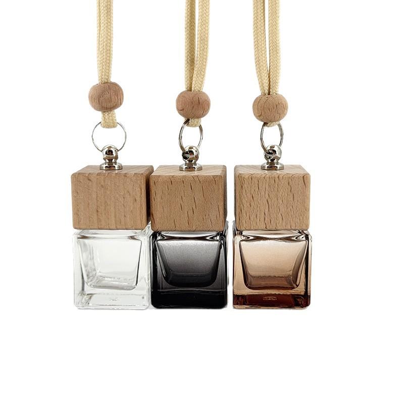 Car Essential Oil Empty Diffuser Bottle 8ml Dyed Square Cap Mini Ornament for Travel Vehicle Aromatherapy Decor