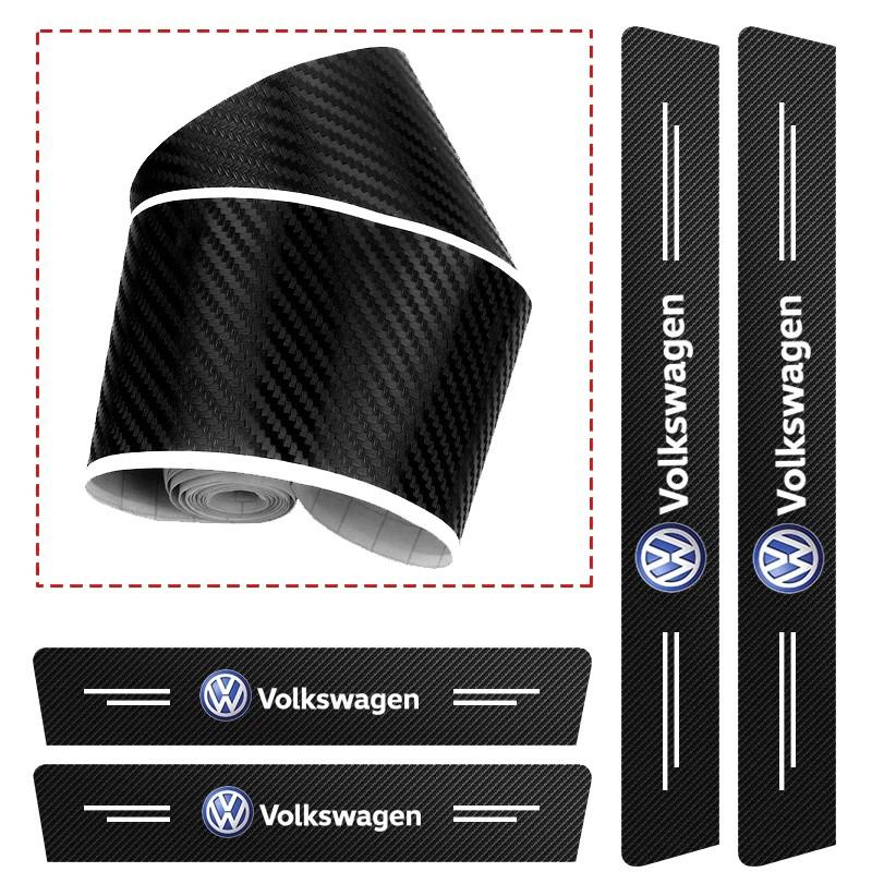 rsq1 New Car Door Sill Plate Sticker Anti-scratch Strip Trunk Protection Decals For VW Beetle Polo Touran Golf Passat Bora Jetta