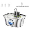 3.2L/108oz Wireless Charging Sensor Cat Water Feeder Stainless Steel Cat Dog Water Fountain Silent Water Level Window No Plug
