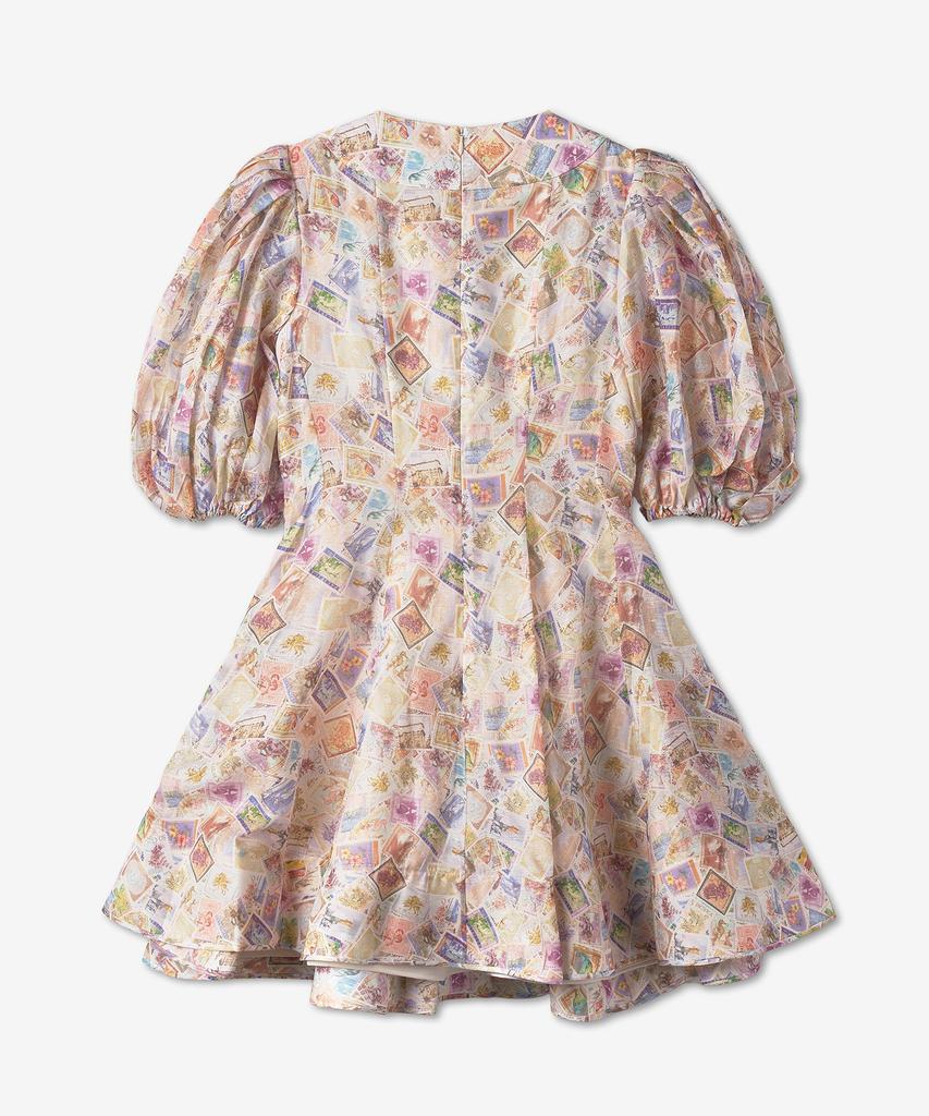 Jimmeoman High-Tide Puff Sleeve Mini Dress - Multicolor / 5475Dhigstmpr