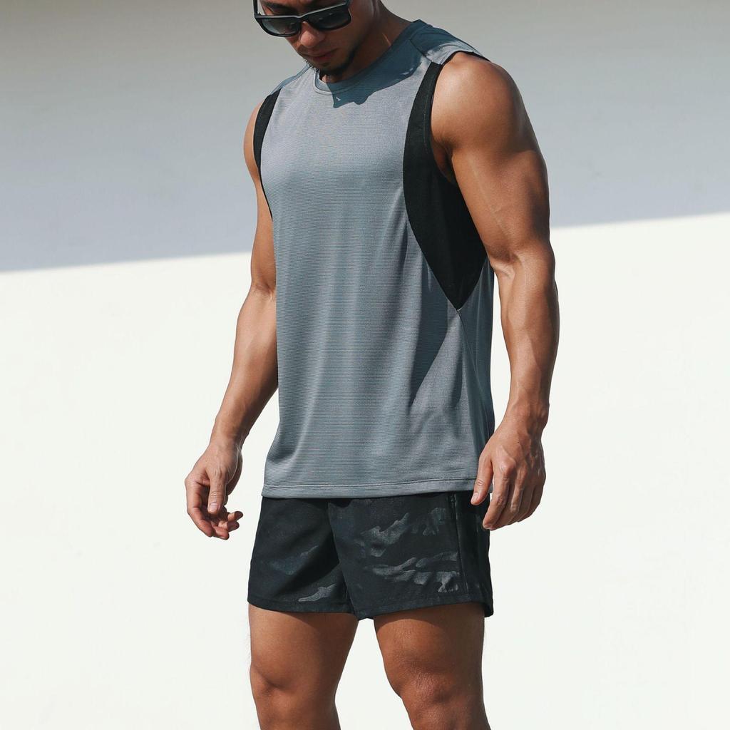 Men's Summer Quick-dry Vest Casual Loose Breathable Fitness Sleeveless Shirt Running Sports Vest