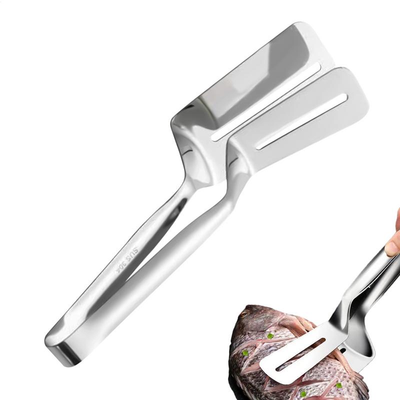 Stainless Steel Steak Clamp BBQ Clamps Spatula Anti-Scald Food Shovel Tongs Draining BBQ Food Barbecue Buffet Restaurant Tools