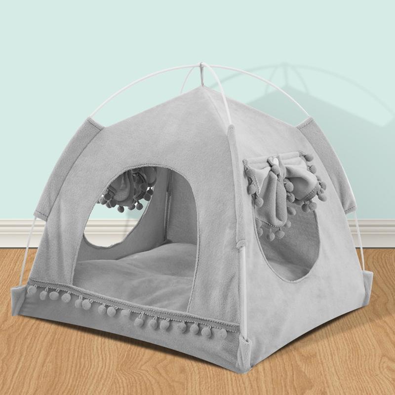 Kiskutya párna alvó bolyhos ágyak aranyos puha házi kedvencek kutyák macska fészek sátorház kivehető párna