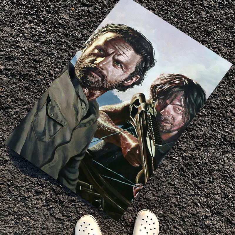 Daryl and Rick Printed Carpet, Rug for Office Chair Living Room Bedroom Kitchen Room Decor Gifts.