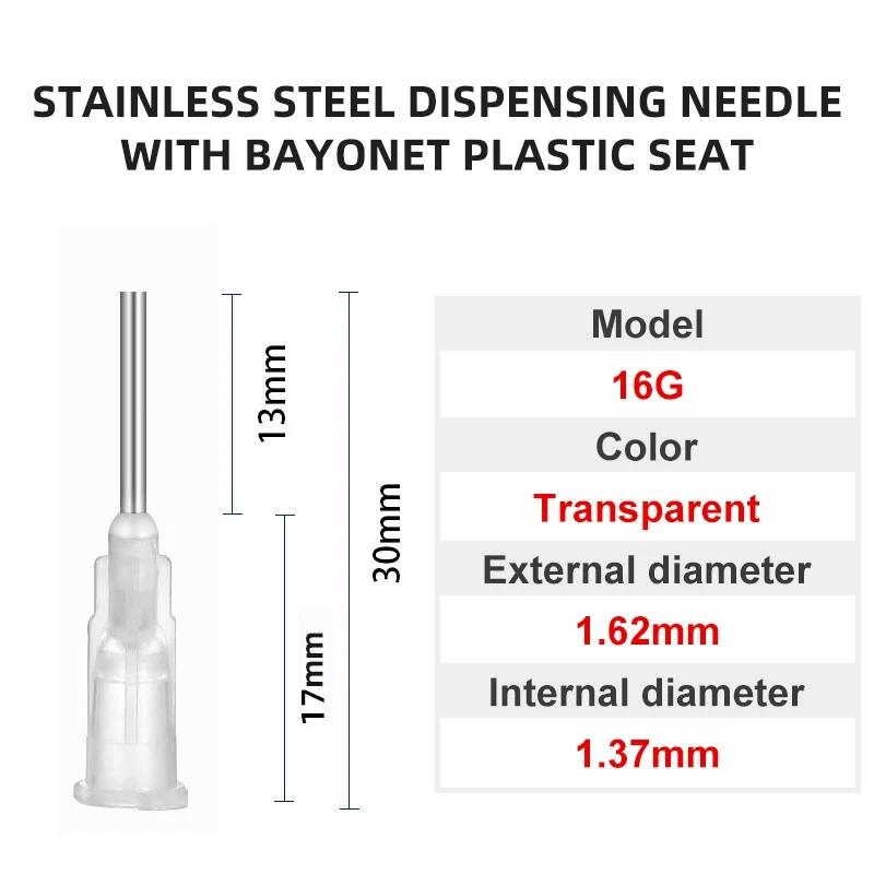 100pcs 6.5mm Dispensing Needle Glue Needle 0.5 Inch Suitable for All Glues Liquid Solder Paste Adhesives Dispenser Needle