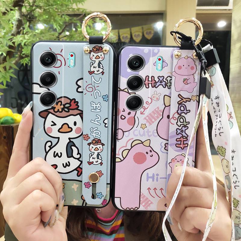 Soft case Cute Phone Case For Tecno Camon40 Pro 4G/5G/CM6/CM7 Kickstand Dirt-resistant Wristband Silicone Anti-knock