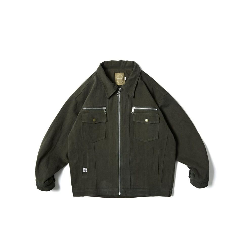 ROPUCHA Men's Retro Multi-Pocket Lapel Workwear Jacket FJ075