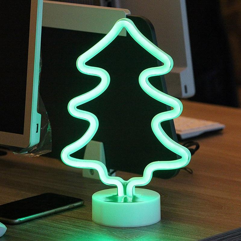 Neon Moon Lamp Holiday Light Flamingo/Heart/Moon/Pineapple/Christmas Tree LED Night Light for Home Festival Wedding Party Decor