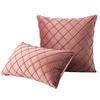 Pack of 2 Velvet Plaid Throw Pillows Sofa Decorative Pillow Covers Soft Solid Cushion Case for Bedroom Car Outdoors