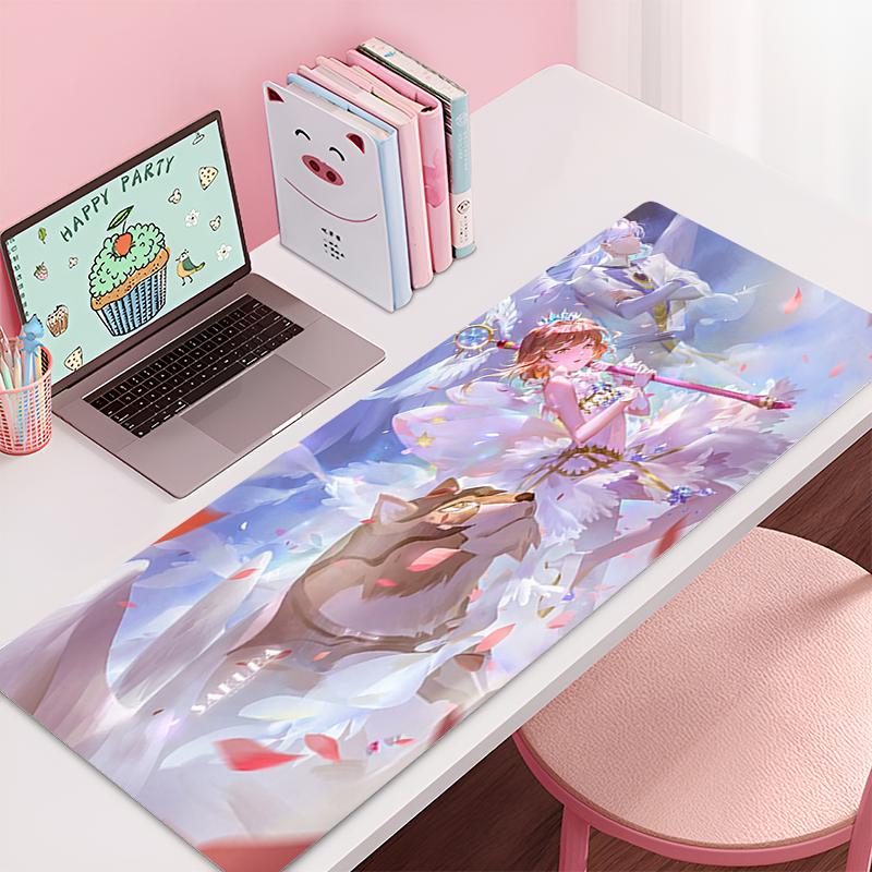 Gaming Accessories Gamer Keyboard Desk Mat C-Cardcaptor Sakura Kawaii Non-Slip Laptop Notebook Office Mousepad 900X400 Mouse Mat