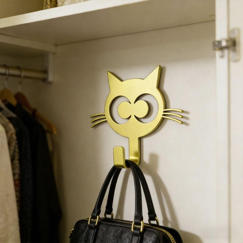 Pack Of 2 Cats Shaped Metal Hooks For Door Back Perfect For Hanging Clothes Keys And Bags Home Organization Tool
