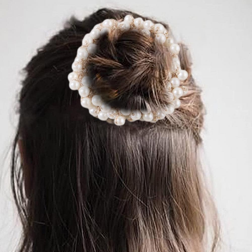 Colorful Faux Pearl Hair Rope High Elastic Rubber Band Hair Tie Women High Ponytail Holder Hair Accessory