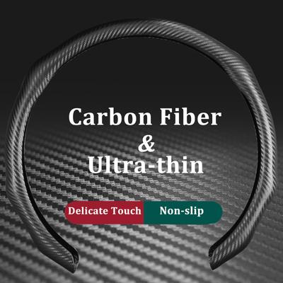 Carbon Fiber Car Steering Wheel Cover Concave Convex Design Non-slip Universal 38cm 15inch for Toyota Camry Prius Corolla Rav4