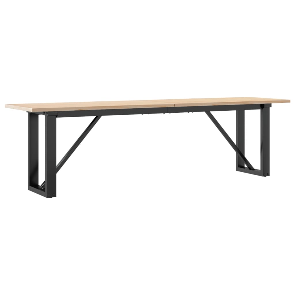 Coffee Table with O Shaped Frame 160 x 40 x 45 cm Solid Pine Wood & Steel