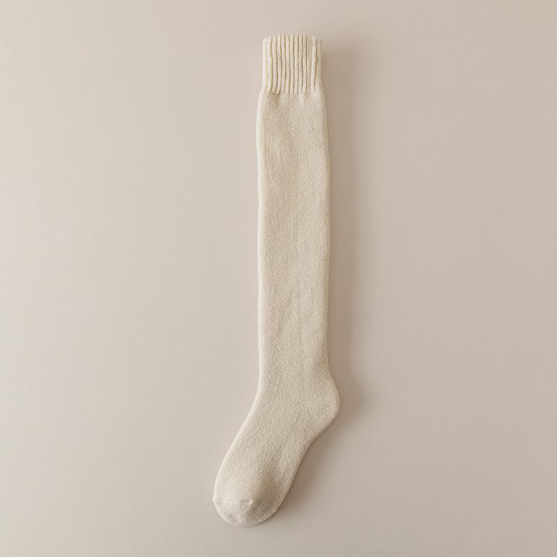 Female Autumn and Winter Plus Velvet Thickened Warm Cold Not Foot Cashmere Knee Socks