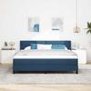 Box Spring Bed with Headboard Blue 200 x 180 cm Fabric