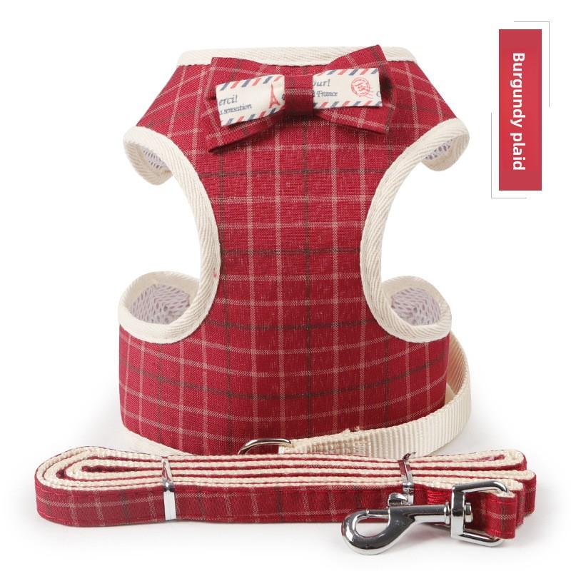 New Pet Leash for Small Dogs, Bow-shaped Dog Chest and Back Jacket