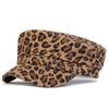 Unisex Leopardendruck Persönlichkeit Militärhüte Flache Kappe Baseballkappen Für Damen Outdoor-Sport Kadetten Sonnenschutzhut