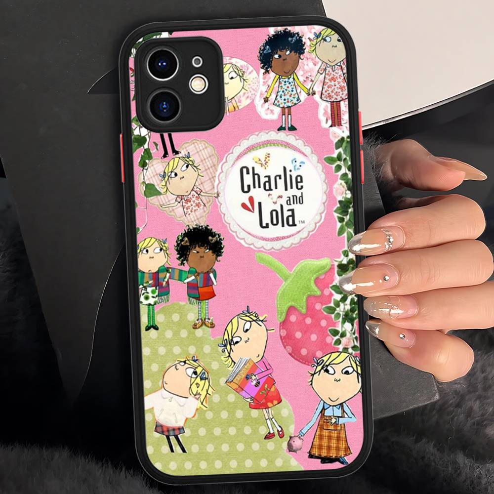 Charlie And Lola Anime For Silicone Matte Phone Case For IPhone 16 Pro Max 15 14 13 12 11 X XS MAX