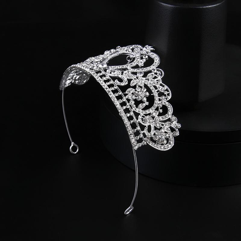 Bride Silver Crystal Girls and Children's Crown Wedding Hair Accessories Wedding Dress Accessories European Birthday Tiara Crown