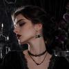 Acrylic Wing Dangle Earrings 1 Pair Halloween Drop Earrings, Gothic Bat Skeleton Jewelry for Women Punk Vampire Party, Cosplay Fashionable Pendant