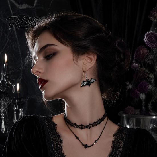 Acrylic Wing Dangle Earrings 1 Pair Halloween Drop Earrings, Gothic Bat Skeleton Jewelry for Women Punk Vampire Party, Cosplay Fashionable Pendant