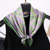 Simulated Silk Silk Scarf Square Scarf Women's Korean Edition Fashion Letter Printed Small Square Scarf Workplace Decoration Scarf