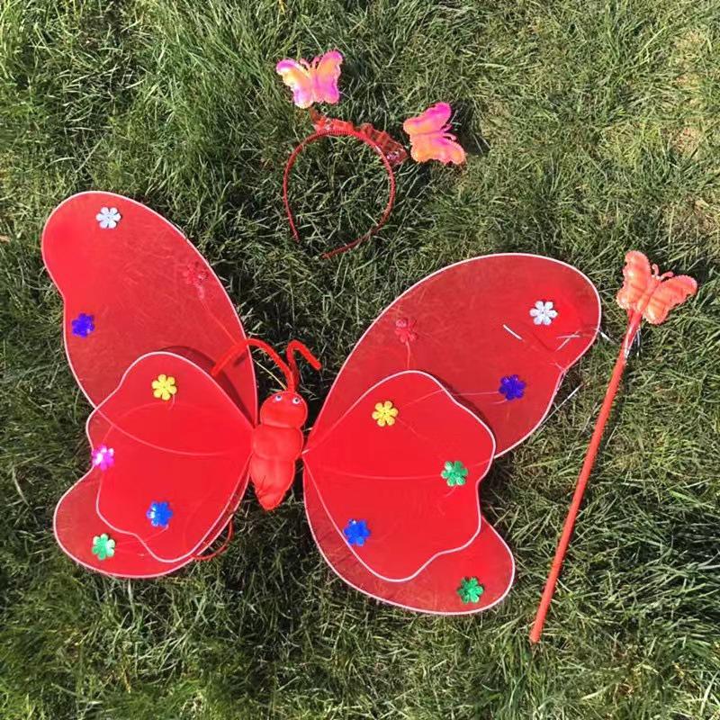 LED20 Luminous Butterfly & Angel Wings Toy Set for Kids - Three Pieces