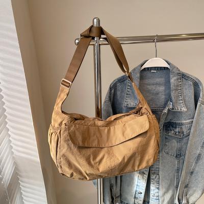 New Soft Cloth Messenger Bag Japanese Simple and Lightweight Student Class Commuter Bag Large Capacity Versatile Shoulder Bag
